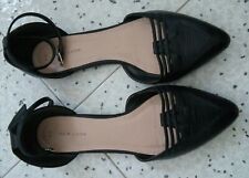 Scarpe donna nere, n. 8 (42), cinturino alla caviglia