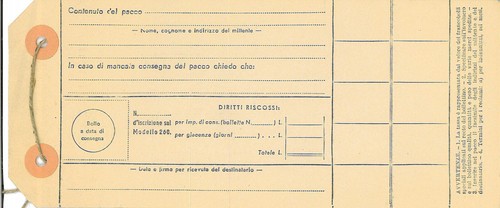 Bollettino spedizione pacco - di,