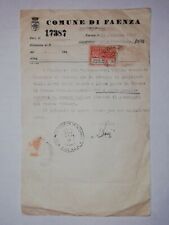 COMUNE DI FAENZA 1948 Attestato Ufficio Tecnico per eventi bellici del 1944-45