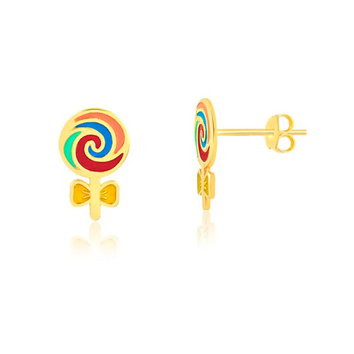 Orecchini perno lollipop oro - a,