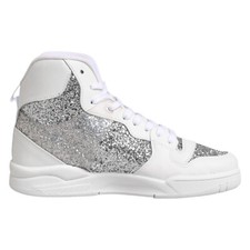 Scarpe CHIARA FERRAGNI bianco argento sneakers alte donna EU39/US8.5 380usd