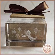 Blocco in cristallo con incisione laser 3D – Angel 3D Laser Etched Crystal Cube