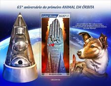 LAIKA Primo Cane Russo in Orbita Terra Spazio Timbro Foglio #2 (2022 Guinea-Bissau)