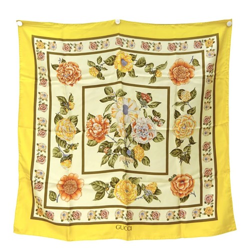 Sciarpa gucci floreale giallo - floreale,