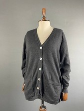 Rivamonti maglione cardigan donna maglia grigio manica lunga traspirante bottoni davanti