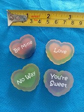 x4 GOMME GOMMINE da COLLEZIONE Vintage ERASER Anni '80s CUORI CUORICINI AMORE !