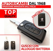 Guscio CHIAVE 3 Tasti CEo536 Lama-406 +vano batteria con LOGO Citroen Peugeot