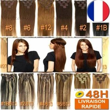 EXTENSIONS DE CHEVEUX A CLIPS 100% NATURELS REMY HAIR 46-60CM COULEURS AUX CHOIX