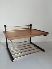 mensola in metallo ottone e legno anni '60