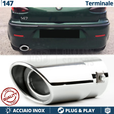 1x TERMINALE di Scarico OVALE per ALFA ROMEO 147 00-05 in ACCIAIO Inox Cromato