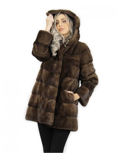 Giacca con cappuccio scanbrown