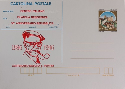 Cartolina politica pertini - politica,