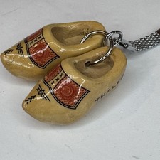 Portachiavi zoccoli legno olandese Olanda mulino a vento souvenir scarpe legno portachiavi 3"
