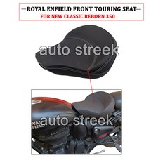 Sella Touring Nera Personalizzata Anteriore Per Royal Enfield Classic Reborn 350