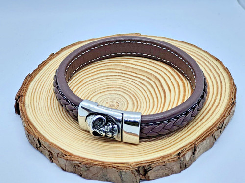 Bracelet cuir marron - bracelet, en