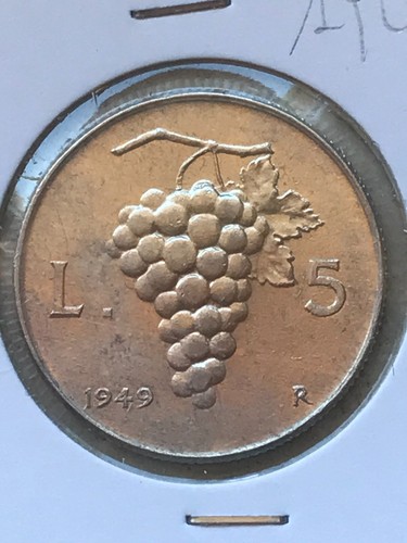 Moneta italia lire 1949 - moneta, 5