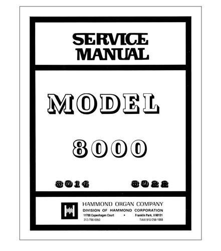 Hammond 8000 8014 - 8022, service