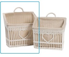 Tasca in Vimini Porta Documenti Riviste Oggetti Cesto Cestino - 40 x 19 x 43 cm