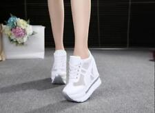 Scarpe per donna con zeppa interno 10cm 35 a 39 a lacci modello casual sportivo