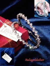 Orecchini Donna Cerchio Argento Rod. SWAROVSKI ELEMENTS ORIGINALI Gioielli oro k