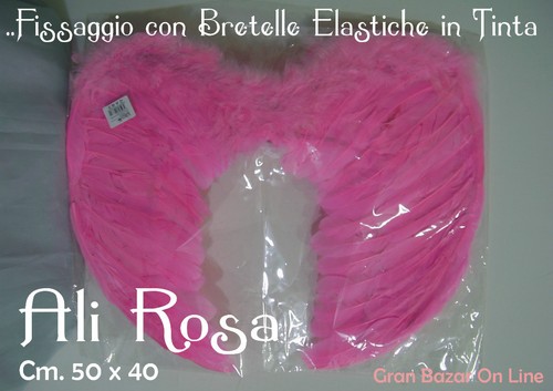 Ali piumate rosa con elastico - ali,
