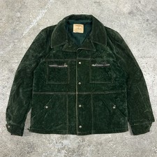 Giacca velluto verde vintage anni 60 Ace Sportswear Falcon USA tasche con cerniera cappotto lavoro