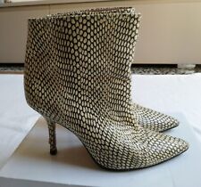Stivaletti in rettile beige e nero, marca Anna F, n. 39