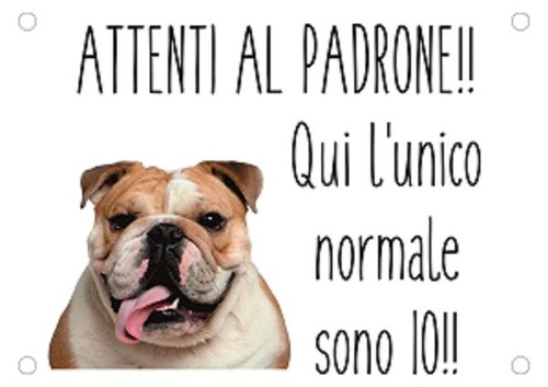 Targa cartello attenti cane - targa,