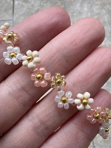 Bracciale perline fiori - bracciale,