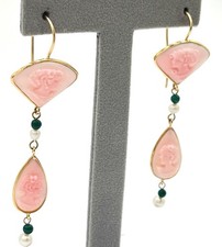 Orecchini Cammeo Rosa Oro 14kt