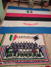 SUPER LOTTO DI 2 DUE  FLAG BANDIERA  SAMPDORIA  220 CM X 190 CM - 94 CM X 125 CM