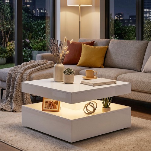 Homcom tavolino caffè led - homcom, da