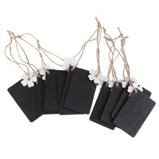 10pcs Mini Tabk Rettangolare da Appendere in Legno Nero Prezzi (Bianco)