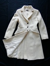 Cappotto medio lungo donna lana plissettato M / 42 IT Sinequanone bianco panna