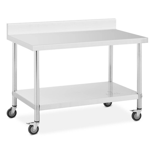 Tavolo inox con ruote