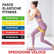 5 FASCE ELASTICHE FITNESS DI RESISTENZA ELASTICI PALESTRA ALLENAMENTO YOGA