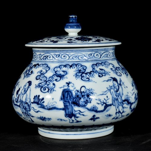 Vaso statuina porcellana blu - , e