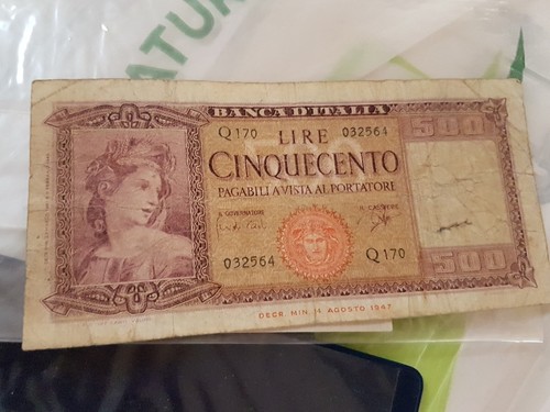 Banconota lire cinquecento