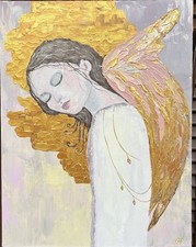 ANGELO Quadro Moderno Dipinto a Mano Acrilico su Tela Painting