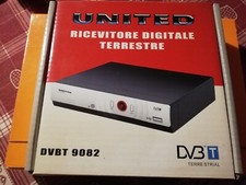 UNITED 9082 - DVB T1 - Decoder Digitale Terreste con Telecomando - Bianco e Nero