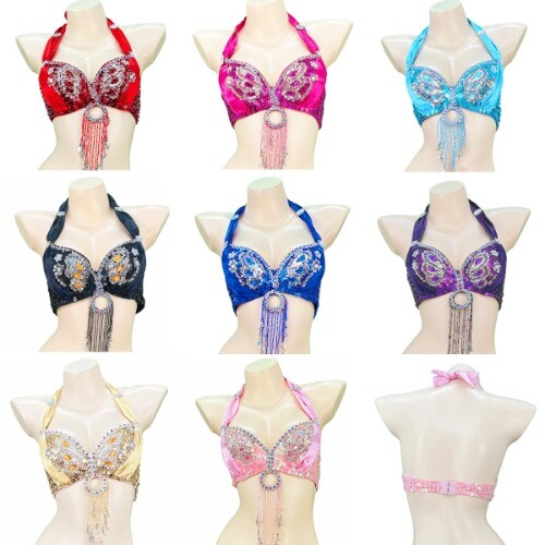Reggiseno con paillettes nappe