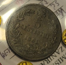 5 Centesimi Zecca Bologna 1861 - Vittorio Emanuele II  R2