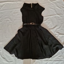 Abito Closet London nero senza maniche gonna a ruota taglia 42 IT