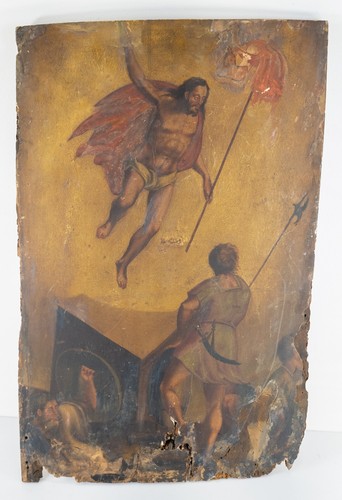 Antico dipinto affresco - , gotico