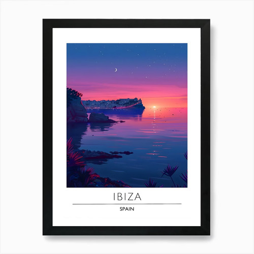Ibiza art print - ibiza, corniciato
