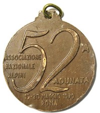 MEDAGLIA RICORDO 52 ADUNATA ASSOCIAZIONE NAZIONALE ALPINI ROMA 19 20 MAGGIO 1979