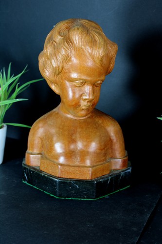 Scultura putti buste cherubino
