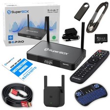 IN-STOCK SuperBox S6 Pro Bundle 8K HDMI, 64GB Scheda/Drive, WiFi Extender, Tastiera