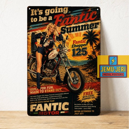 Insegna poster metallo moto - insegna,