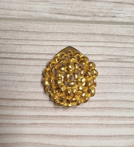 Spilla antica fiori - color, oro